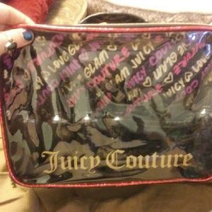 Juicy Couture PVC Bag w/Bottles & bath poufw/gift